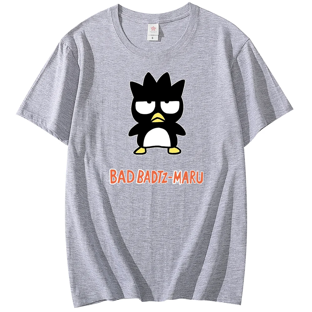 Kawaii Kuromi BADTZ MARU printed T-shirts spring and autumn Sanrio cartoon casual sports street printed T-shirts