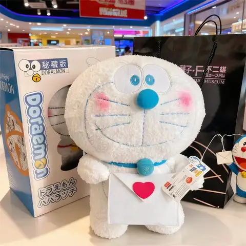 Boxless Genuine About 40Cm Cartoon Doraemon Pink White Holding An Envelope In Hand Astronaut Plush Toy Accompany Sleep Doll