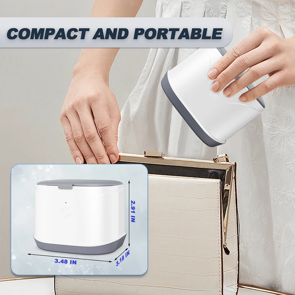 KUNPHY 초음파 보석 세척기 220ML 46KHz 초음파 세척기 5분 타이머 (반지, 은, 틀니, 치과 기기용)