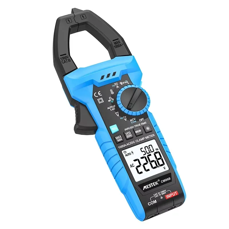 CM86B RMS Digital Current Clamp Meter Pocket Clamp Multimeter 10000 Counts AC/DC 600V/1000V Power Factor Clamp Meter
