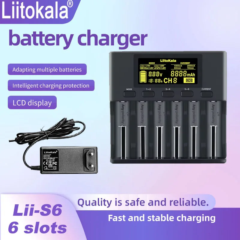 Gorący LiitoKala Lii-S8 Lii-S6 lii-S2 lii-S4 Lii-S1 podwójne gniazdo 18650 ładowarka 1.2V 3.7V 3.2V AA/AAA 26650 21700 NiMH l