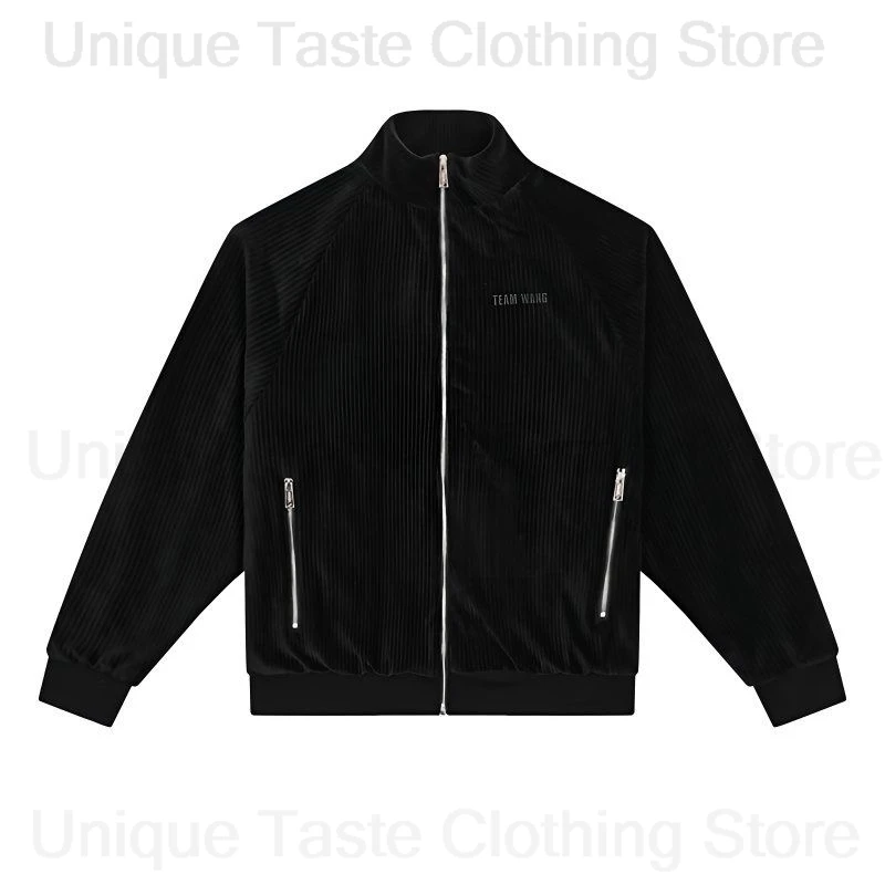 Jackson Wang Jacket TEAM WANG Same Corduroy Jacket High Quality Version Autumn Warm Coat Streetwear Fashion Hip Hop Loose Tops