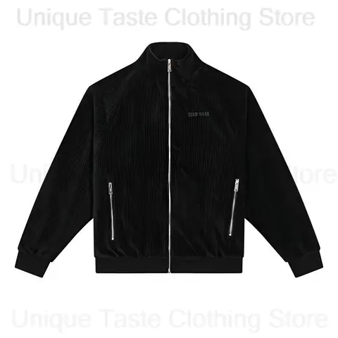Jackson Wang Jacket TEAM WANG Same Corduroy Jacket High Quality Version Autumn Warm Coat Streetwear Fashion Hip Hop Loose Tops