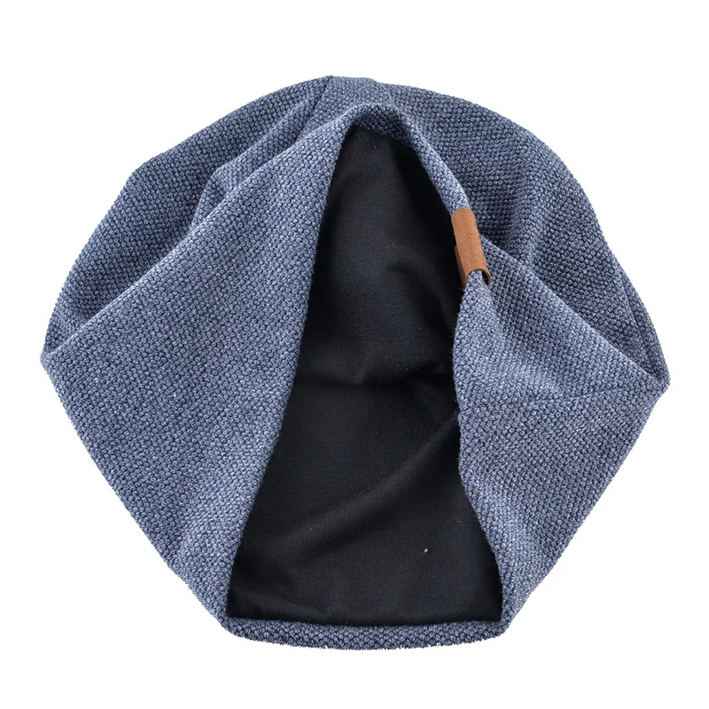 Unisex Autumn Winter Warm Beanies Hat Solid Color Baggy Slouchy Fordable Skullies Hat For Men Women Outdoor Cold-proof Bonnet