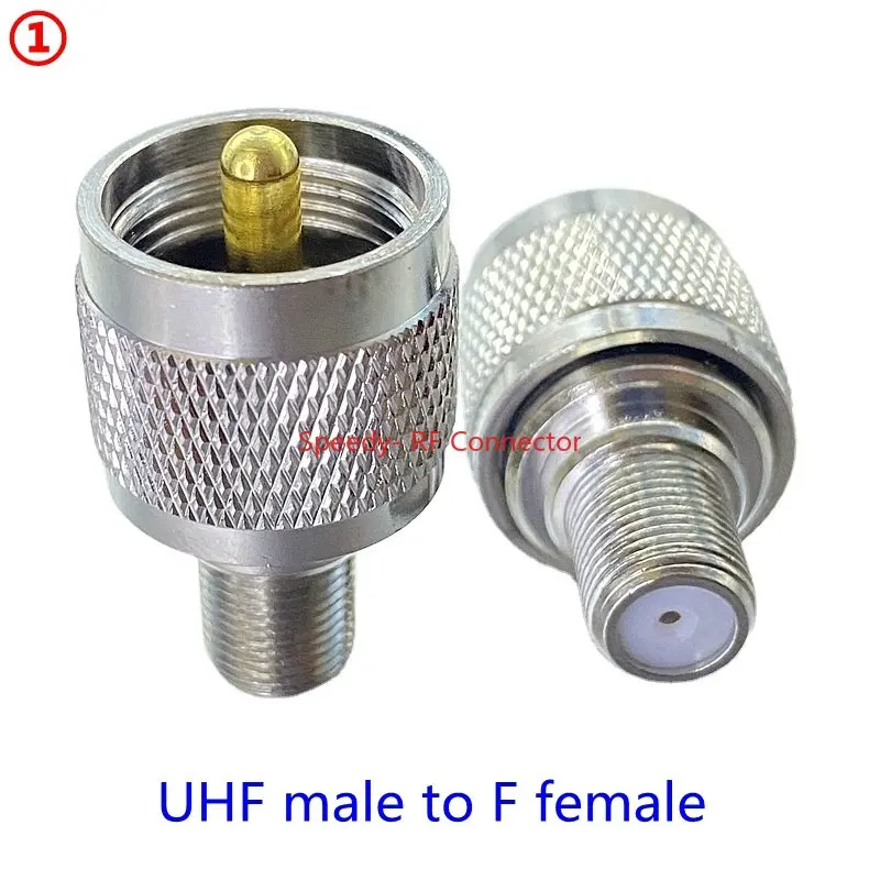 1Pcs PL259 S0239 SL16 UHF To F TV Male Female Connector UHF to F Male Female Coax Test Converter Adapter RF Brass  Fast Delivery