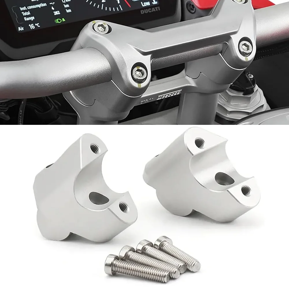 For Ducati Multistrada V4 S V4S V4 Pikes Peak Rally Motorcycle Accessories CNC Aluminum Handlebar Riser Heightening Clamp Mount