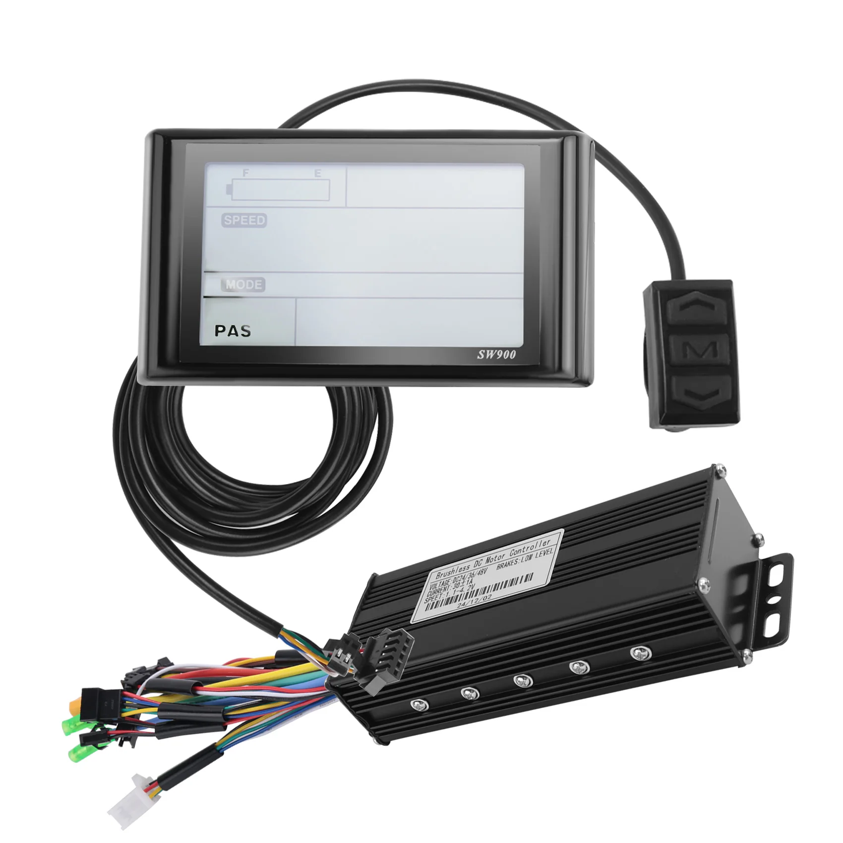 

A06T-36V 48V 750W 1000W Three-Mode 12 Tubes Brushless 30A Controller Throttle Brake Kit with LED SW900 Display E-Bike
