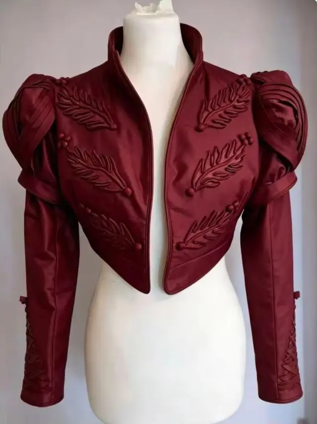 

Women Vintage Regency Spencer Pink Jacket Gothic Hamilton Royal Court Jane Austen Tea Party High Waist Crop Top Empire Coat
