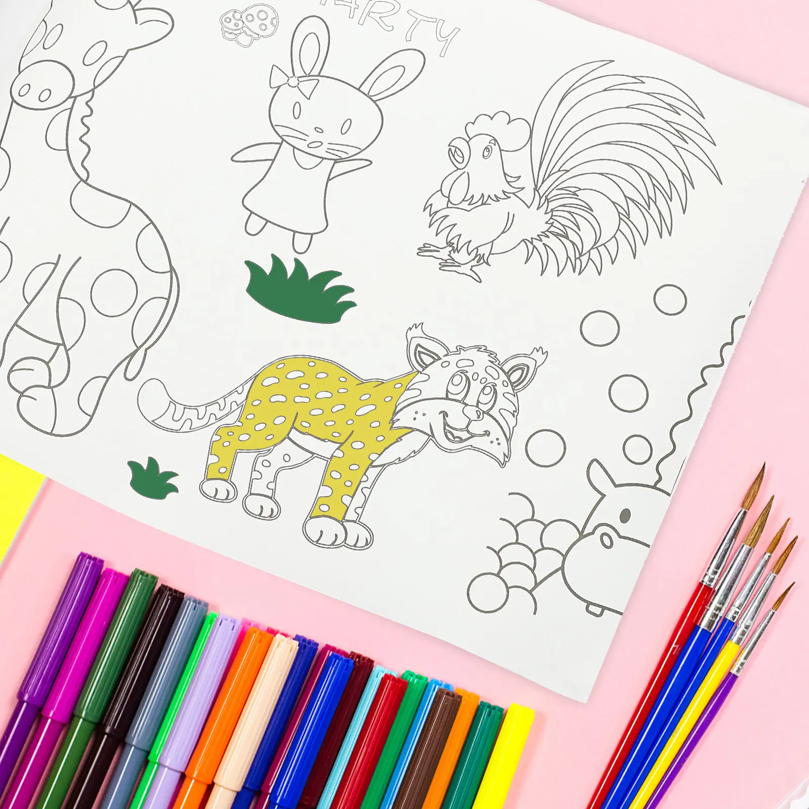 Educational Coloring Poster for Kids Large Graffiti Roll Drawing Pad School Home Art Activity Premium Paper Non-Crumple Safe