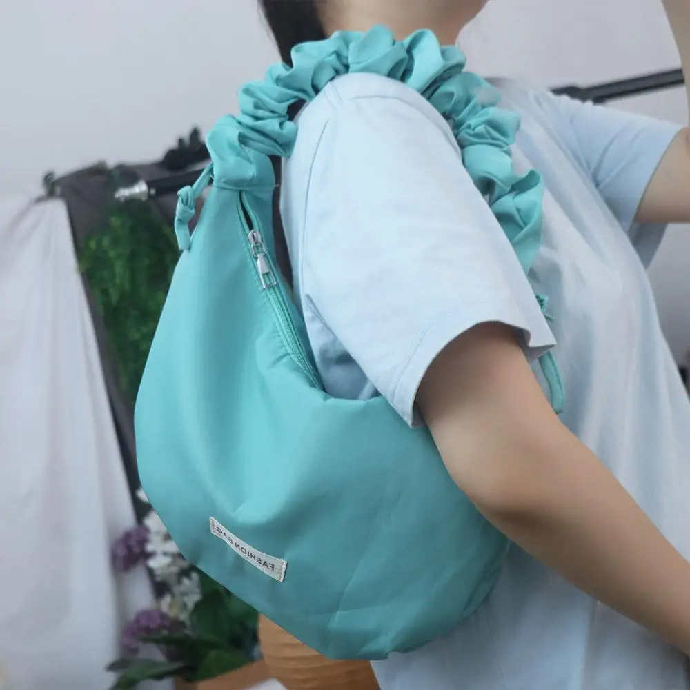 

Модная дизайнерская плиссированная сумка на плечо, однотонная повседневная сумка через плечо Hobos, легкая женская сумка-тоут большой вместимости