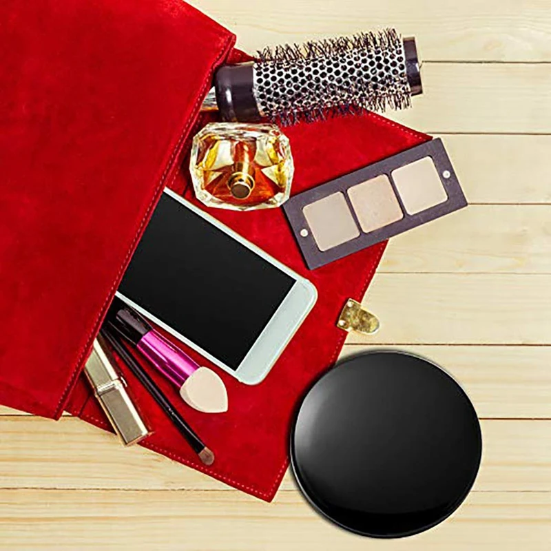 Espelho dobrável portátil com luz LED, Mini Espelho de Maquiagem, 10X Lupa, 12 Lamp Bead