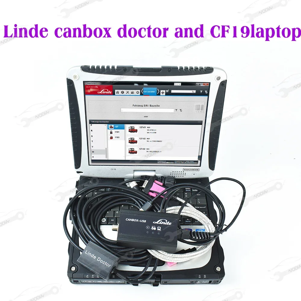 Forklift diagnostic scanner Tool Linde Canbox doctor With CF19 Laptop forklift for Linde pathfinder software