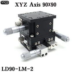 XYZ Axis 90 90mm LD90 LM 2 Sliding Table Manual Displacement Platform High Precision Linear Stage Sliding XYZ linear rail