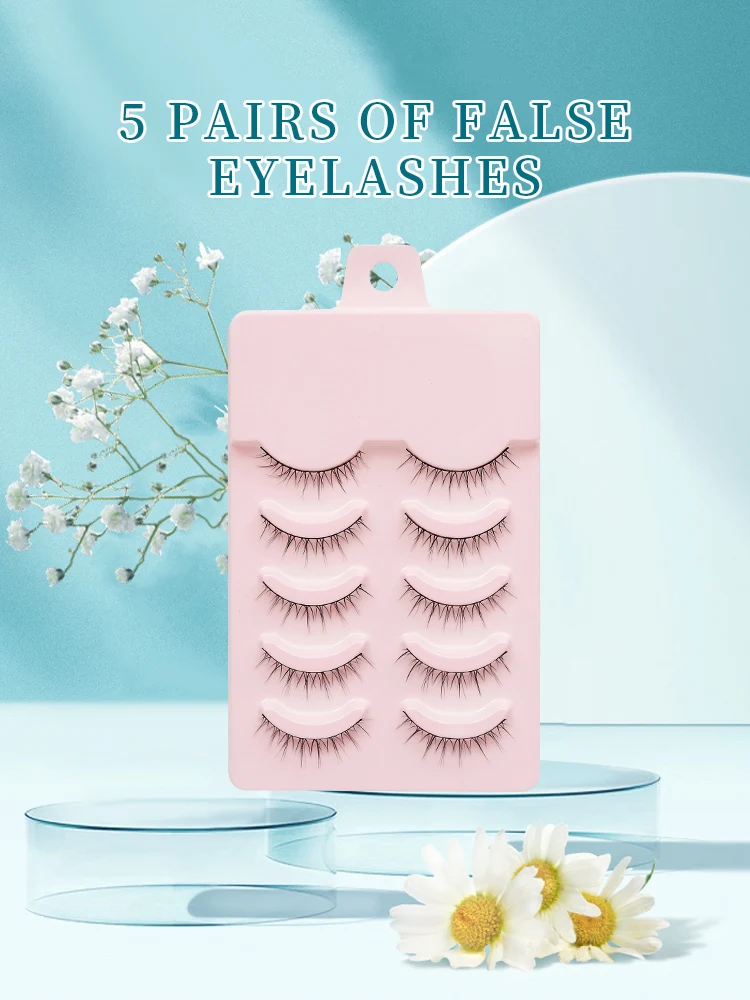 Natürliche 5 Paar Professionelle Make-up-Wimpern, Wispy Künstliche Wimpern im Koreanischen Stil, Kostenloser Versand, Cosplay Weiche Neue Manga Beauty Wimpern – Detail 4
