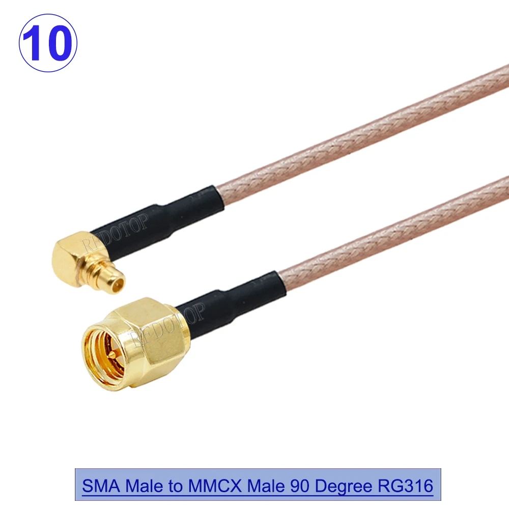 1PCS MMCX Male Female to SMA Male Female FPV Antenna Adapter Cable RG316 Pigtail Jumper RF Coaxial Extension Cord 5CM-1M