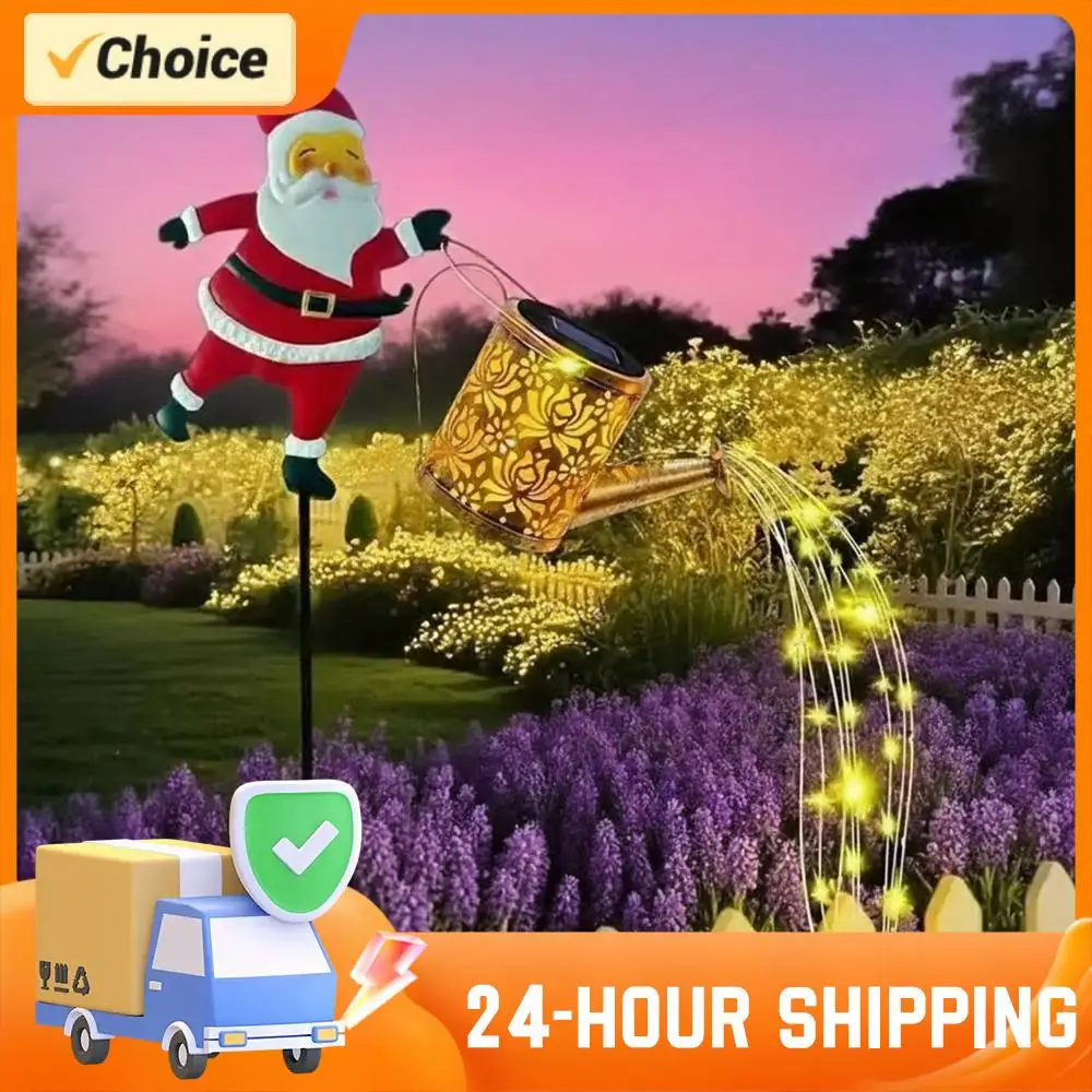 

Рождественский Санта-Клаус Солнечные чайники Садовый газон Рождественские огни Солнечная лейка Санта-Клауса со светодиодной лампой Открытый декор