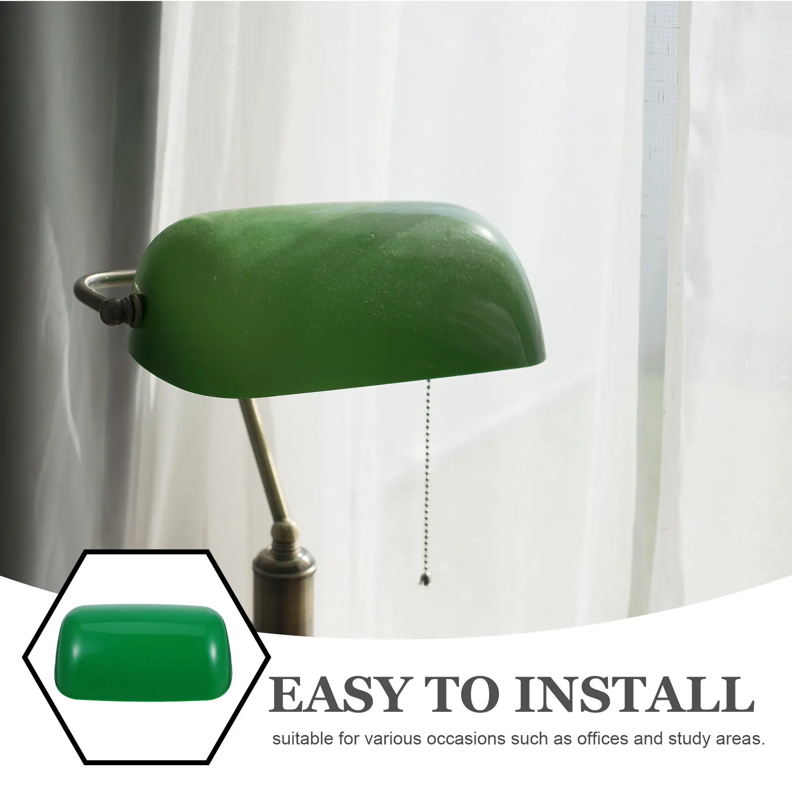 Bankers Lamp Shade Replacement Retro Plastic Bankers Lampshade For Desk Anti-Glare Light Fixture Cover Vintage Style Light Cover