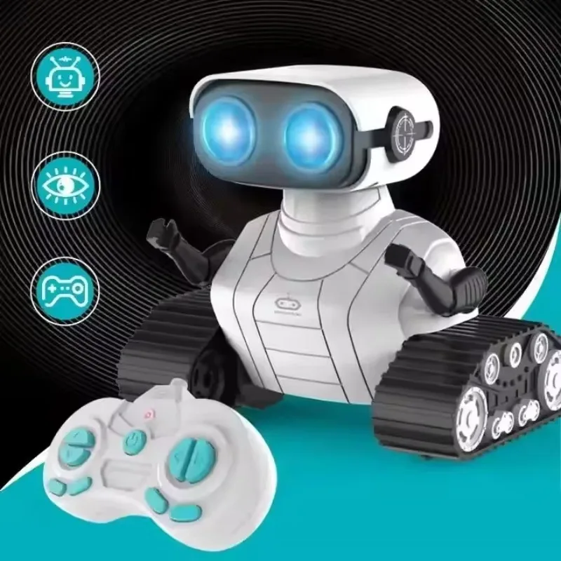 Robot de juguete recargable con Control remoto, música, ojos LED, baile, mueve, cabeza y brazos flexibles, detección inteligente para niños