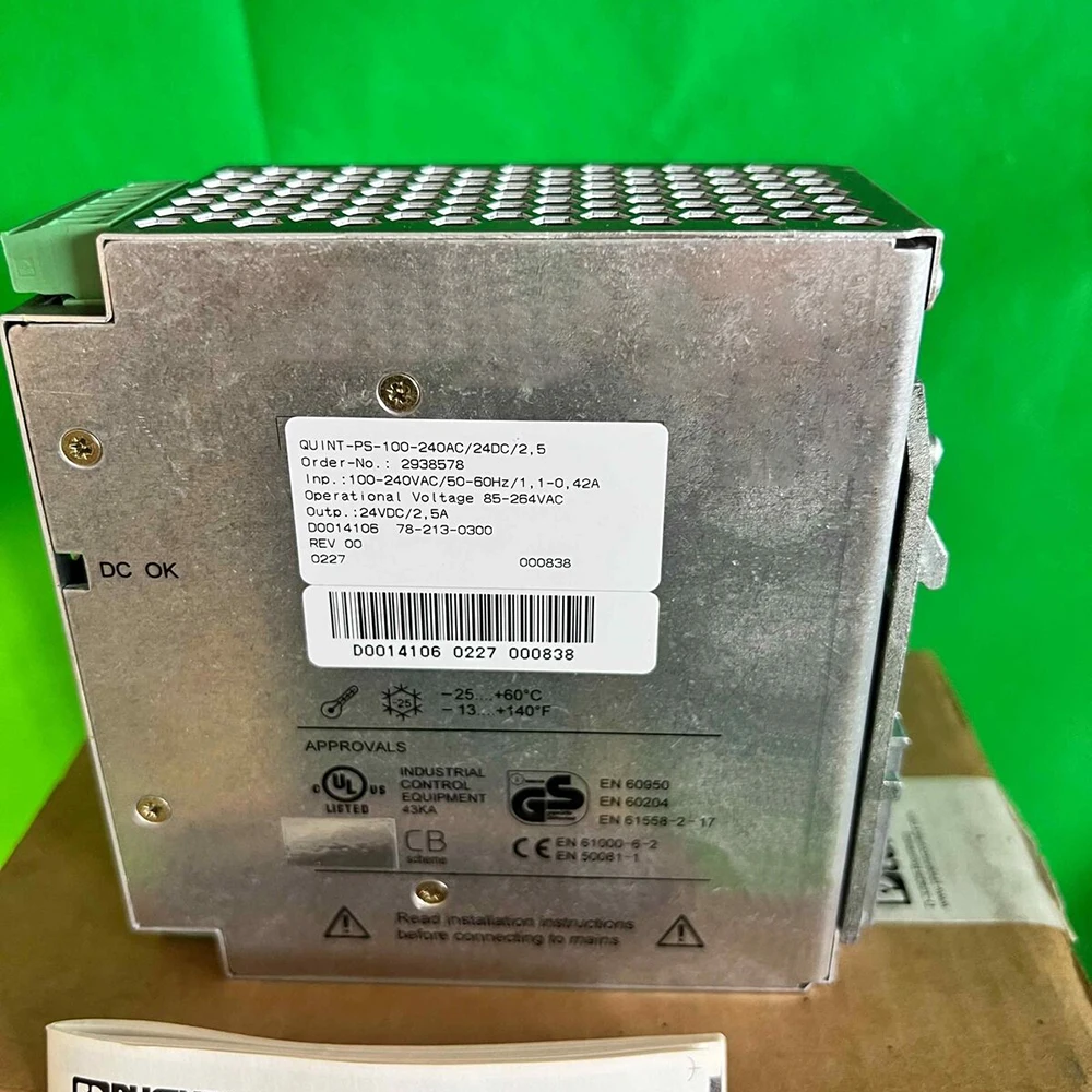 

QUINT-PS-100-240AC/24DC/2.5 QUINT POWER 24VDC/2.5A Works Perfectly Switching Power Supply 2938578