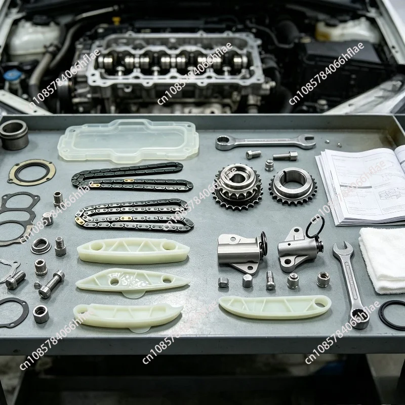 Timing Chain Kit with Tensioner OEM 24300-2F008 24300-2F000 Fit D4HA D4HB 2.2  Engine New Auto Replacement Parts