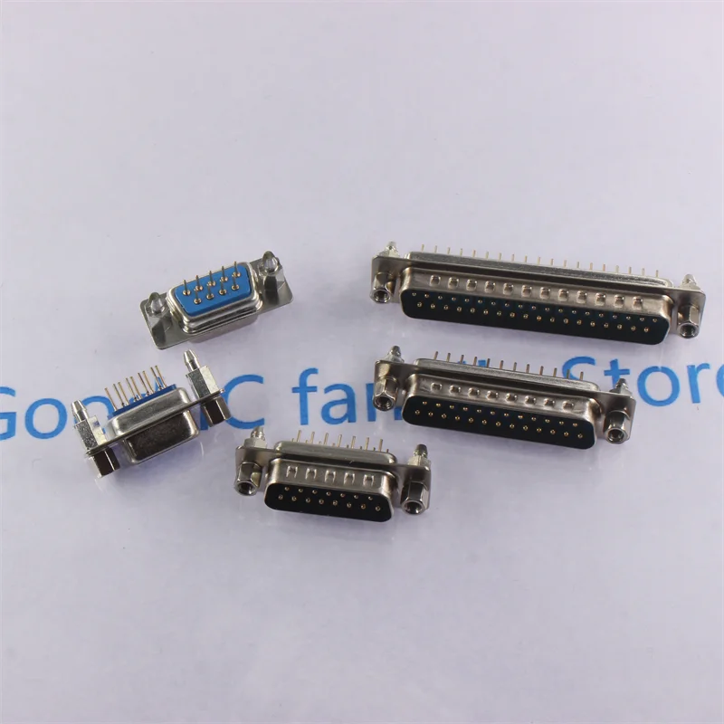 DB9 DB15 DB25 DB37/9/15/25/37 Pin Straight 180 Degree Male Female Plug D-sub PCB Mounting Connector DP9 DP15 DP25 DP37