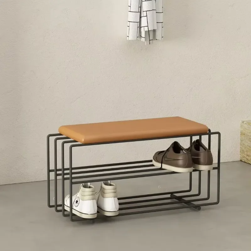 yesNordic Shoe Changing Stool Household Door Shoe Cabinet Household Load-bearing High Sitting Soft Bag Door Changing Chair