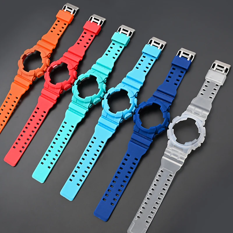 Resin Strap Case for Casio G-SHOCK GA-110 GD120 GD-100 GLS100 Sport Waterproof Matte TPU Men Bracelet Watch Band with tools