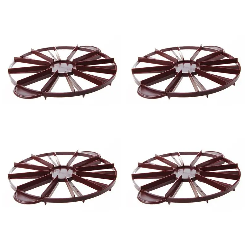 AS94-4X Cake Divider Slice Pie Cake 10 / 12 Piece Equal Portion Marker Divider Dark Red