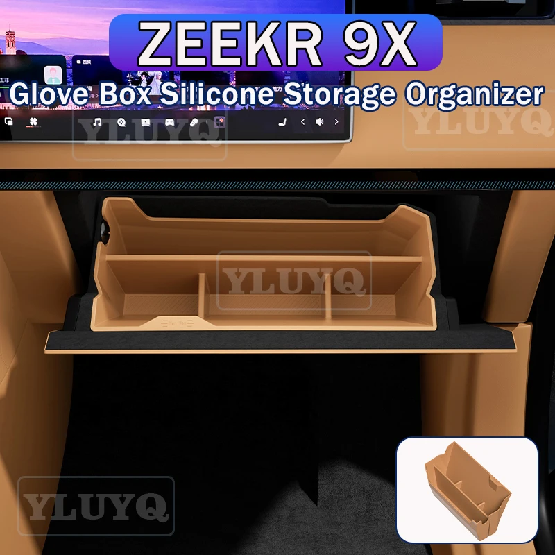 

For 2026 For 2026 ZEEKR 9X Front Passenger Glove Box Storage Organizer Silicone Storage Box Interior Modification Accessory