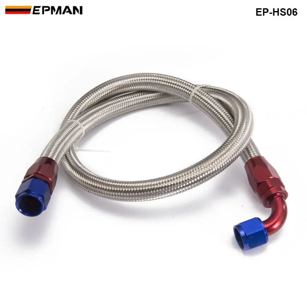 AN10-0A AN10-90A 1.2 Meter Oil Fitting and Stainless Steel Braided Hose End Adapter Kit EP-HS06