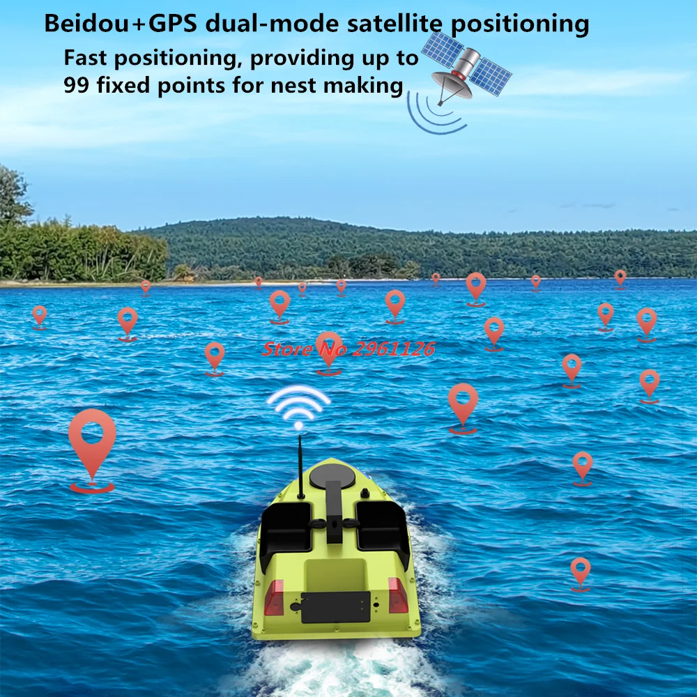 99 نقطة GPS قارب الطعم 3 Hoppers 600 متر GPS تغذية السيارات العودة قارب طعم سمك 7-Color ضوء الليل RC الصيد مكتشف قارب GPS الطعم