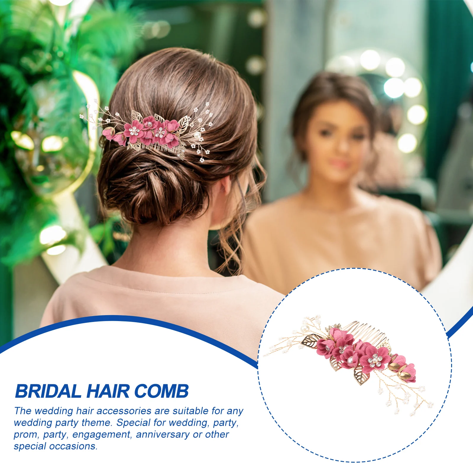 

Hair Comb with Beautiful Color Accessories for Wedding Decorate Accessory Special Occasions Bridal Women Bride Decoration
