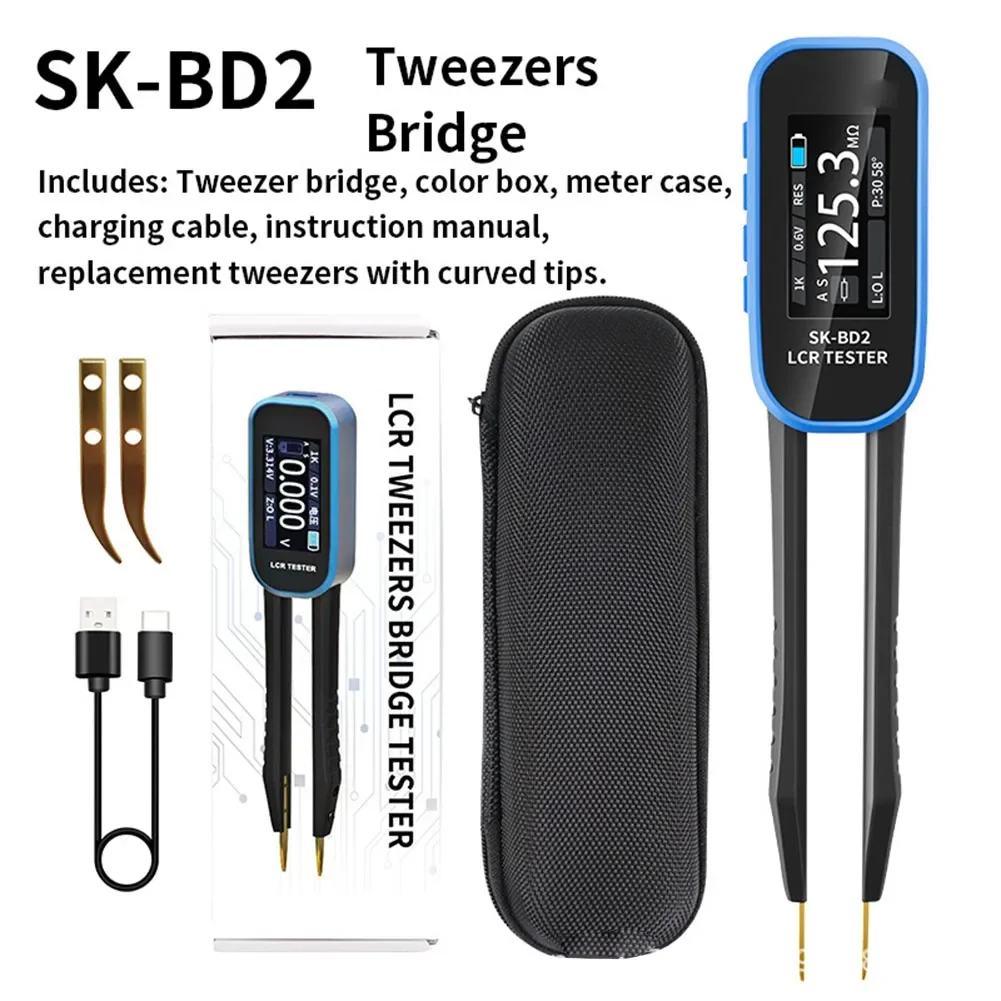 

SK-BD2Интеллектуальный T * Weezers-Type LCR цифровой мостовой тестер LCR для SMD ESR тестер для измерения теста аксессуар