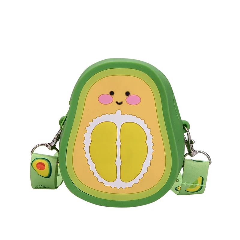 Cartoon Fruit Children Coin Purse New Pineapple Silicone Baby Kids Shoulder Bag Cute Strawberry Girl Mini Wallet Crossbody Bags