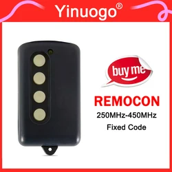 For REMOCON RMC600 LRT1 RMC610 RMC555 Remote Control 250MHz-450MHz Fixed Code Garage Door Opener Hand Tranmsitter