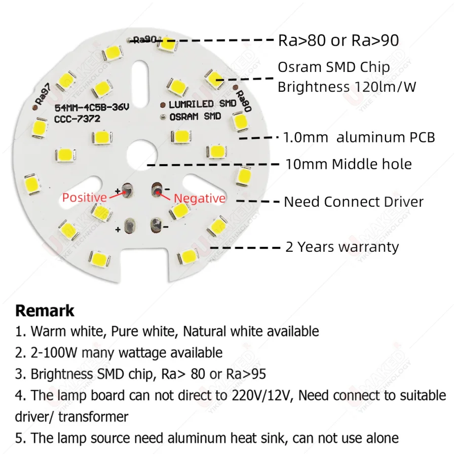 Brightness 9-32W led downlight source Ra90 led Osram chip plate board for tracking light bulb white diy aluuminum pcb