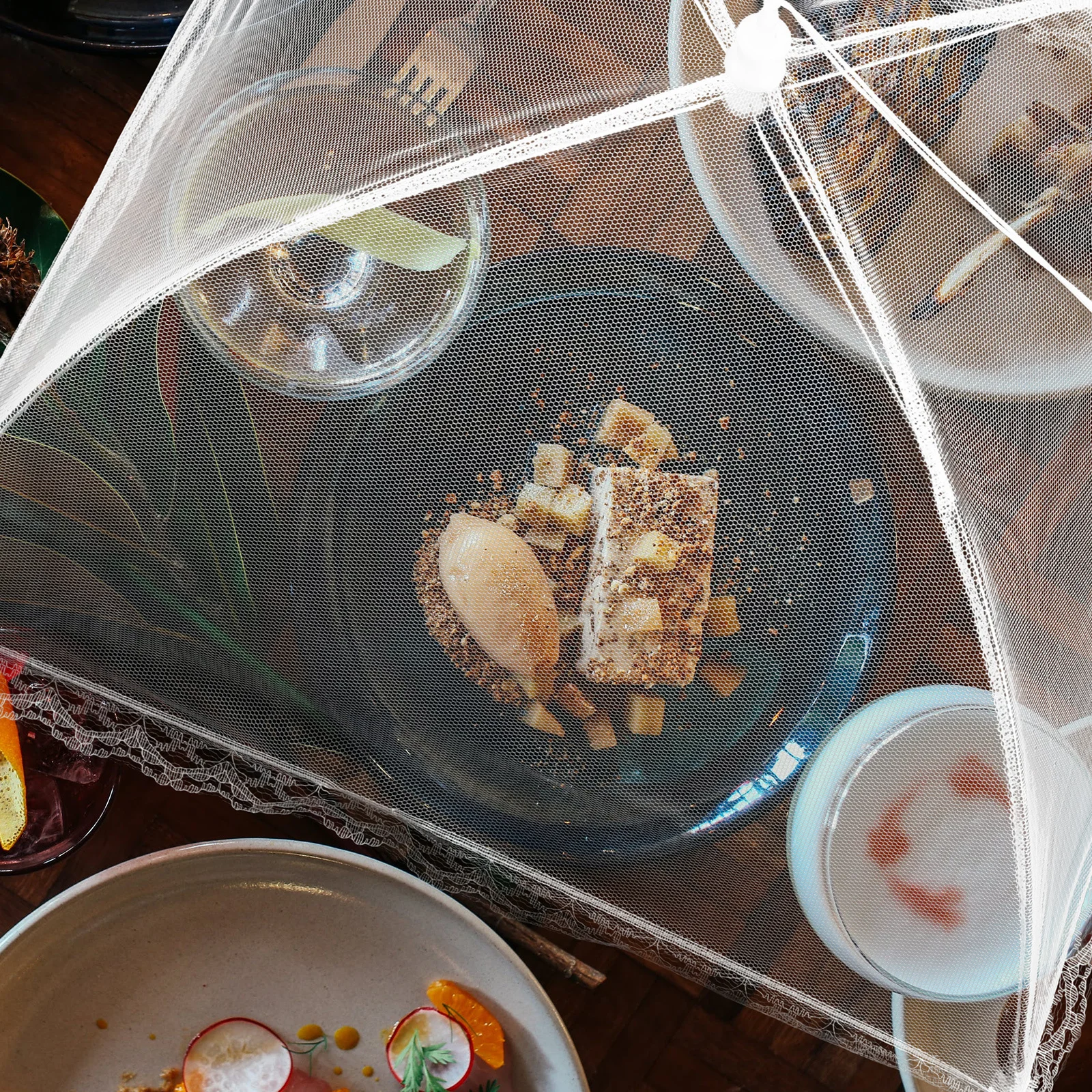 

Gauze Food Cover Insect Prevention Tent for Dining Table Outdoor Use Breathable Folding Food Umbrella Protective Net