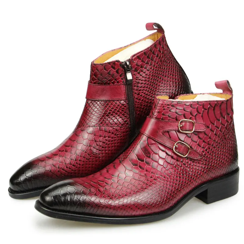 Yaolida Ankle Boots Red/Black 3