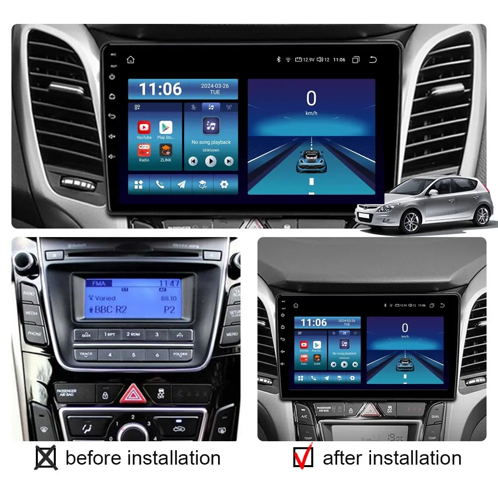 2 Din Android 13 Car Radio For Hyundai i30 II 2 GD 2011 - 2017 Multimedia Video Player 4G Carplay Auto Stereo Head Unit WIFI DSP