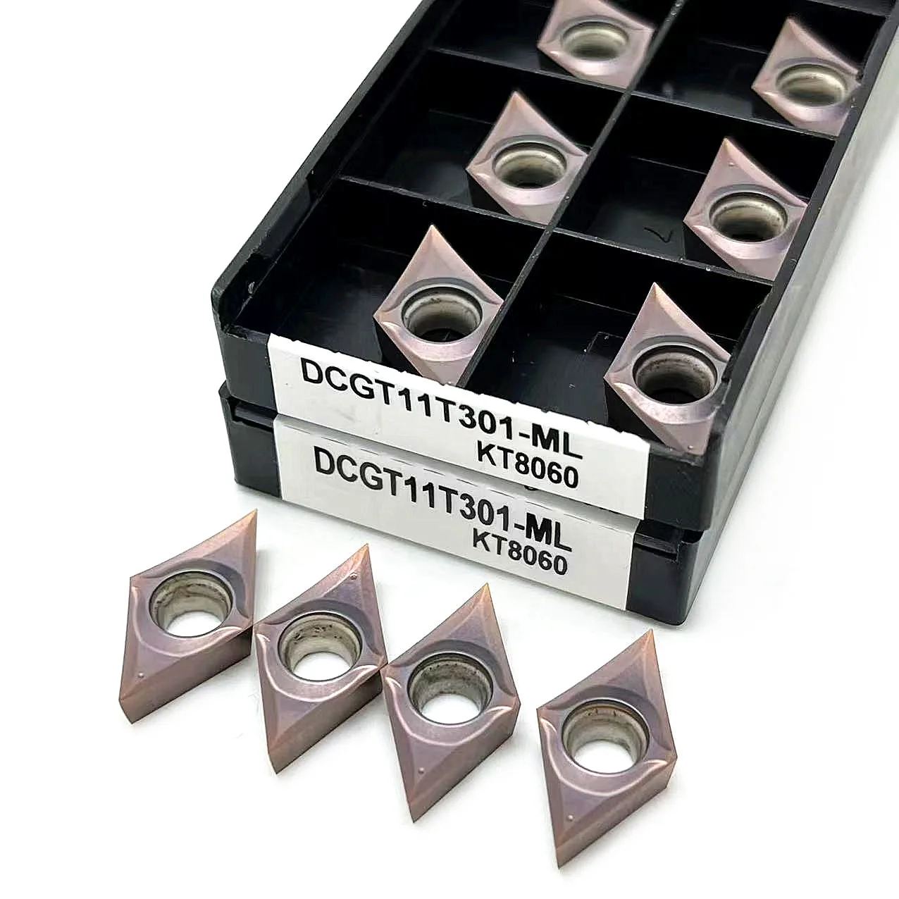 Outil de tournage en aluminium, outil de coupe, inserts de tournage CNC, traitement du cuivre et de l'aluminium, DCGT11T304 DCGT11T301 DCGT11T302, 10 pièces