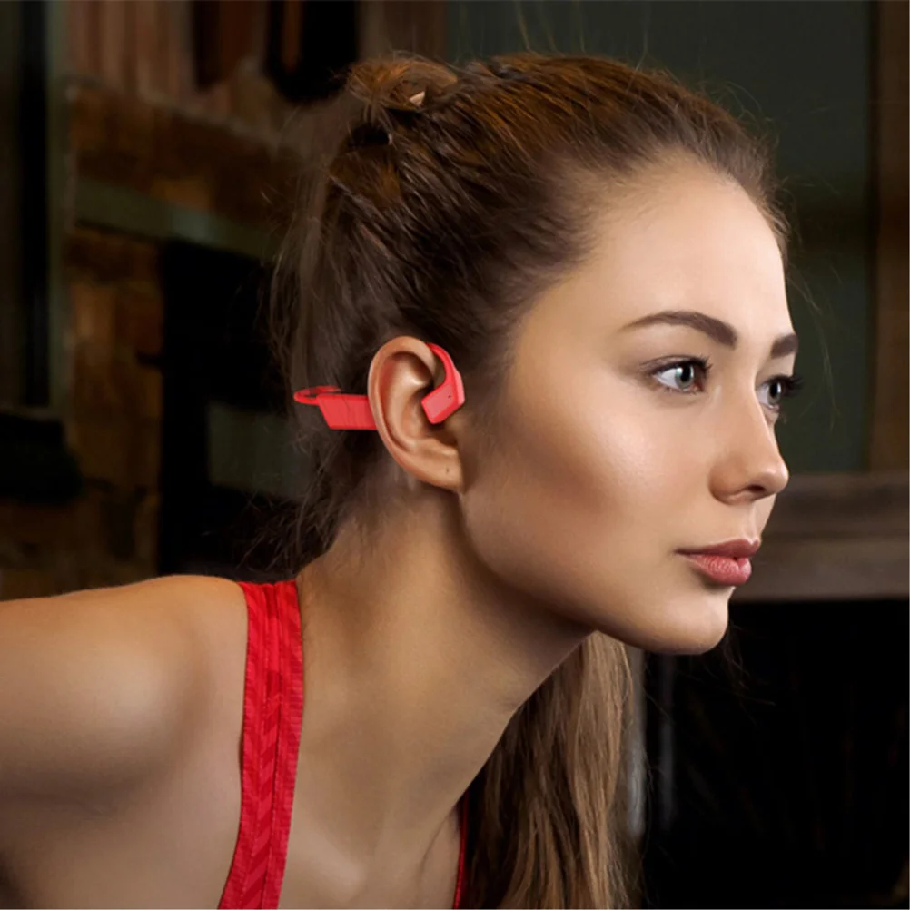 

1Pcs Wireless Bone Conduction Sports Earbuds Ergonomic Ear Hook Noise Reduction Clear Sound Stable Fit for Running Red