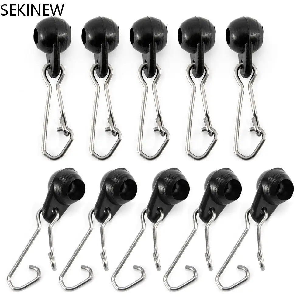 

10PCS Fishing Line Snap Hook Fishing Gear Connector With Ledger Zip Slider Beads Fishing Accessories