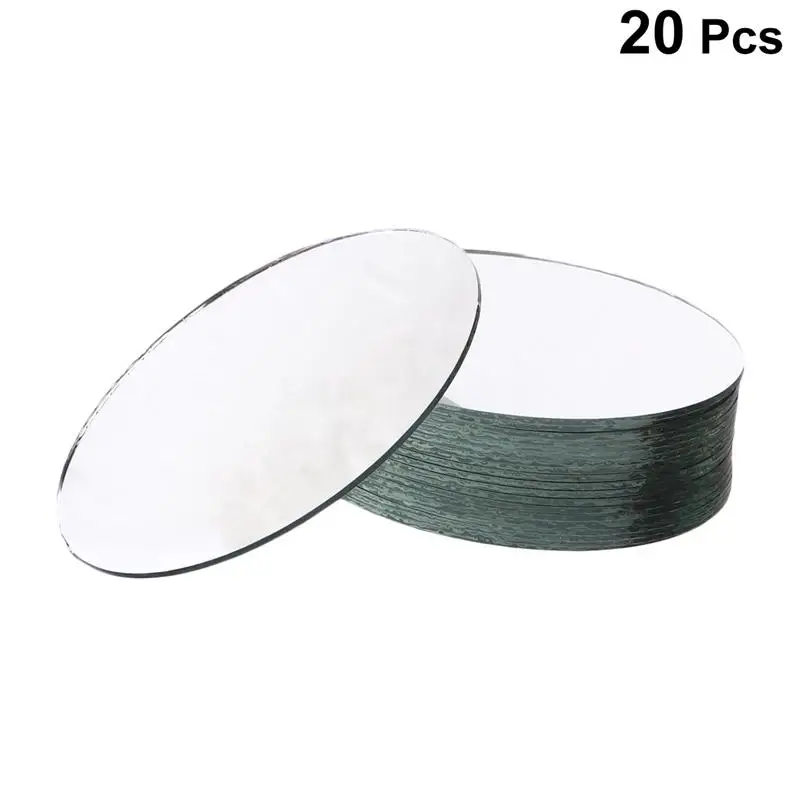 Mirror Tiles Mirrors Craft Oval Mini Pieces Round Diy Mosaic Crafts Makeup Adhesive Lens Tile Up Make Travel Compact Decorative