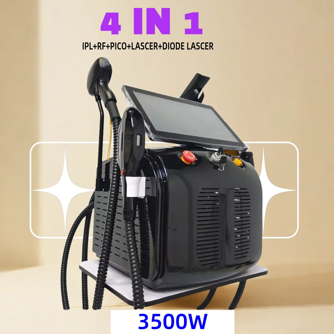 4 em 1 soprano titânio gelo platina diodo rf 755 808 940 1064nm laser de 4 ondas nd: yag máquina indolor de remoção de pelos 2025