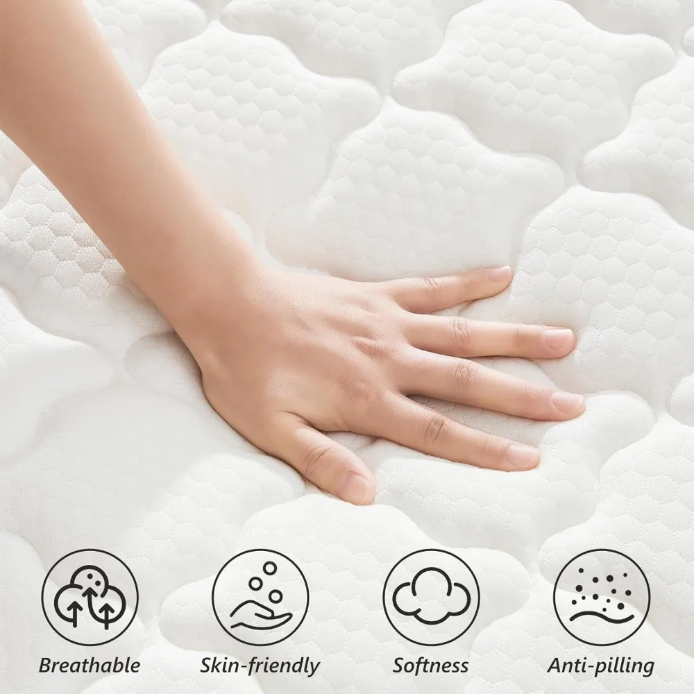 Queen Mattress, 12 Inch Hybrid Mattress - Pocketed Coils - Targeted Pressure Relief, Advanced Motion Isolation, Mattresses image 6