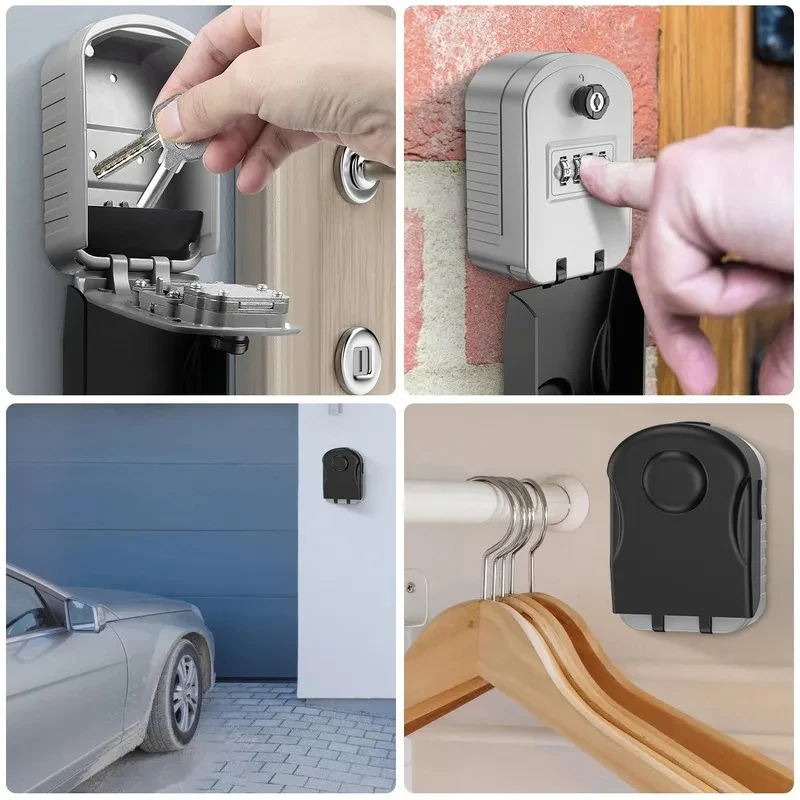 Imagem -04 - Wall Mount Key Storage Secret Box Organizador Senha Combinada de Dígitos Código de Segurança Bloqueio com Chave Cofre para Casa