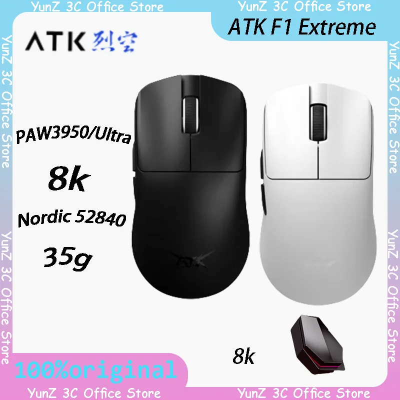 ATK F1 Extreme Dual Mode Mouse Paw3950 Ultra Hole Free Lightweight Ergonomic Gaming And Office Mouse Male Gi