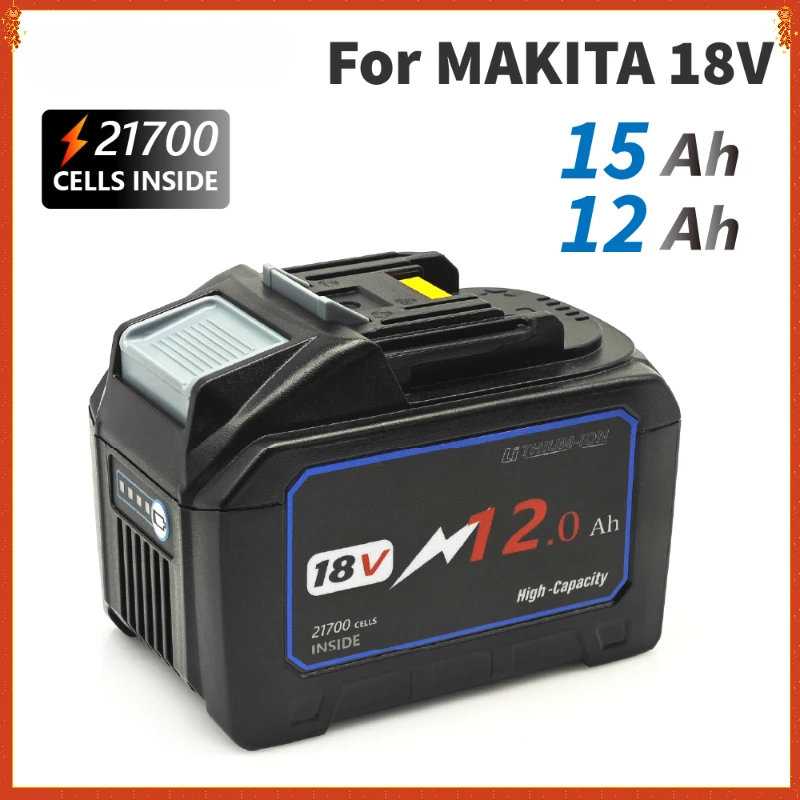 

12Ah/15Ah for Makita 18V 21700 Battery Replacement for Replacement LXT BL1850 BL1840 with Rechargeable Batteries