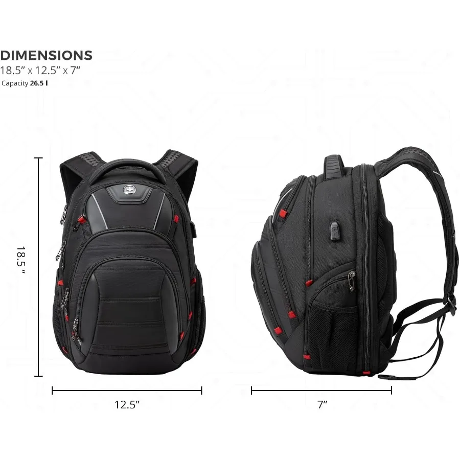 حقيبة ظهر للسفر بتصميم سويسيديجيتال للرجال مع ألوان مكتشف عشوائية وصديقة لشحن USB وحماية RFID وحقيبة ظهر للأعمال #5