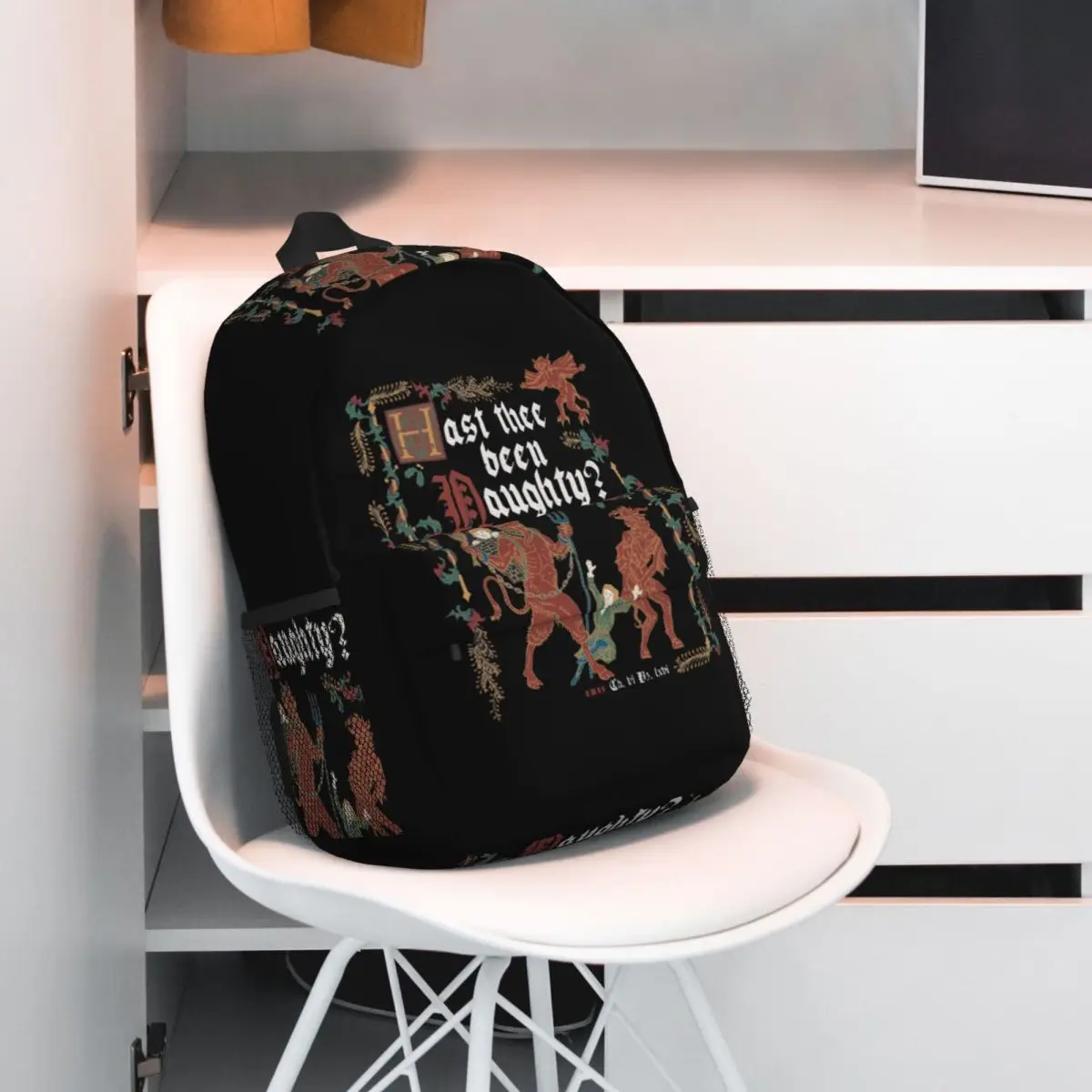 Krampus Medieval Style Naughty List English History Backpack Hot Sale Daypack Large Capacity BookBag Shoulder Bags School Bag
